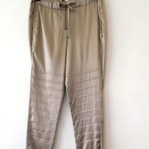 AUTH BRUNELLO CUCINELLI taupe Silk Elastin Pants 6